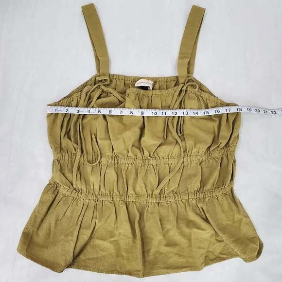 Universal Thread Green Tank Top Blouse Tied Bow Detail Elastic Bustline Size XL - Picture 6 of 9